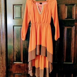 High low long sleeve dress